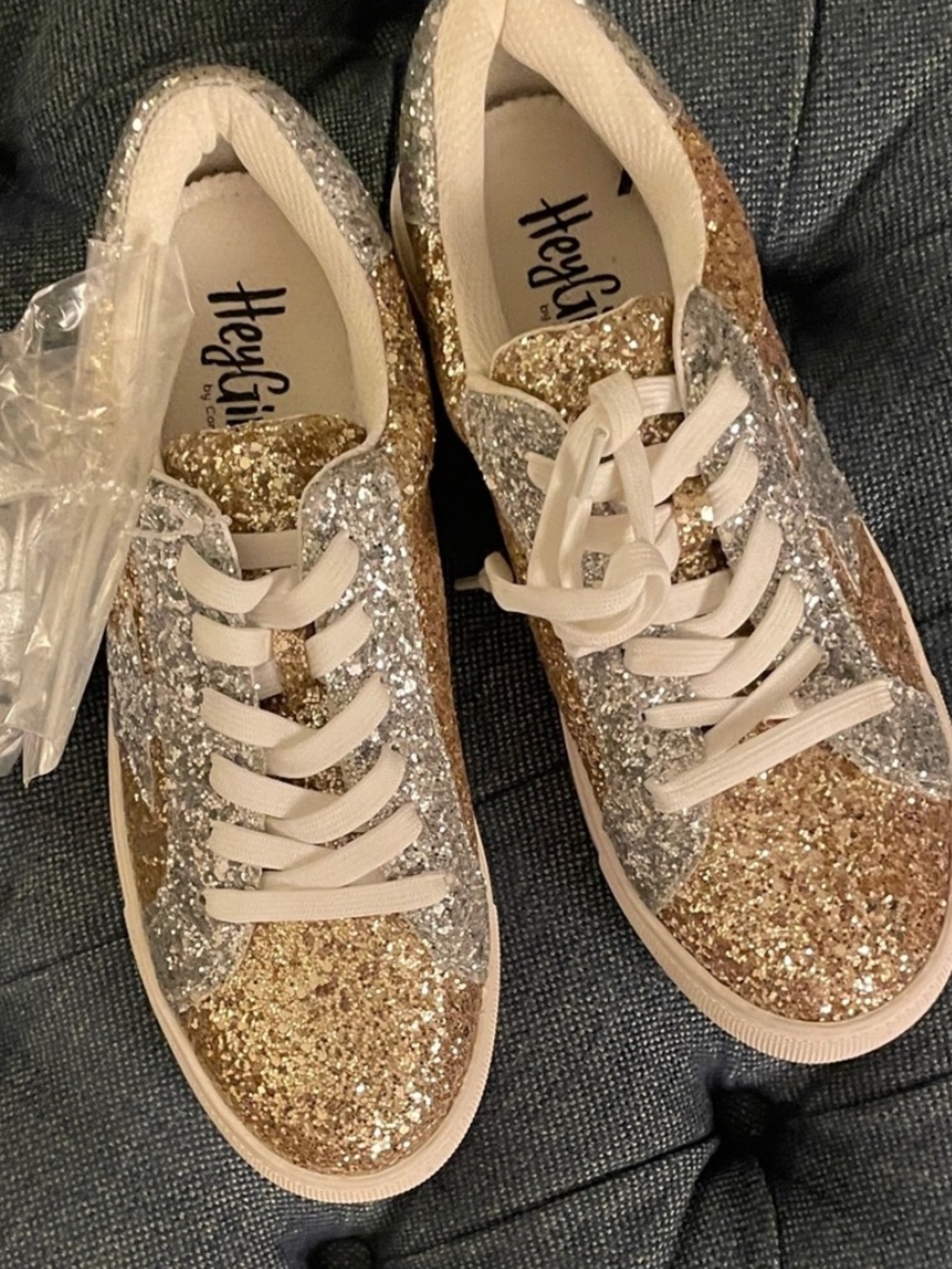 Corkys Super Nova Glitter Sneakers in Silver & Gold